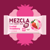 MEZCLA Puff-Crispy Bar in Frosted Strawberry flavor packaging with pink and white design, showing 10g protein, 170 calories, featuring white chocolate-dipped strawberry image