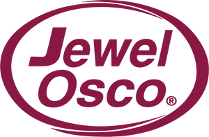 Jewel Osco logo in burgundy text within a burgundy oval border on white background