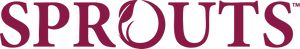 Sprouts logo in maroon color on a white background