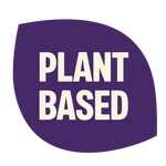 Purple rounded square icon with white text reading "PLANT BASED" in bold capital letters