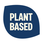 Blue rounded square icon with white text reading "PLANT BASED"